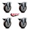 Service Caster 5'' Maroon Poly Wheel Swivel Bolt Hole Caster Set with Posi Lock Brakes, 4PK SCC-BH20S514-PPUB-MRN-PLB-4 - alternate 5